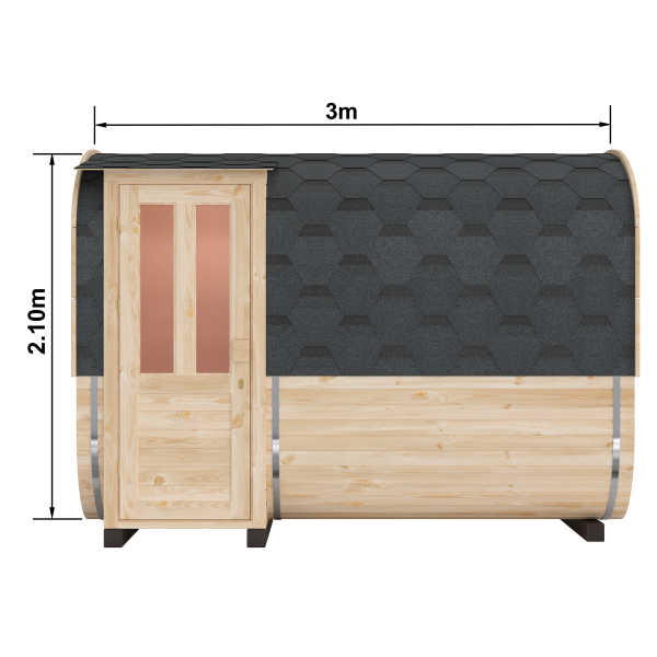 Fasssauna / Gartensauna / Banja / Quadro 3,0 m mit Vorraum